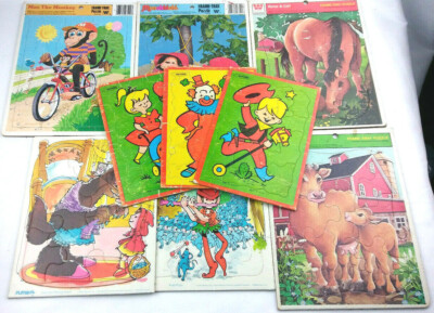 Vintage Puzzles/Playskool - Pied Piper, Horse, Cow & Monkey, Little Red Riding