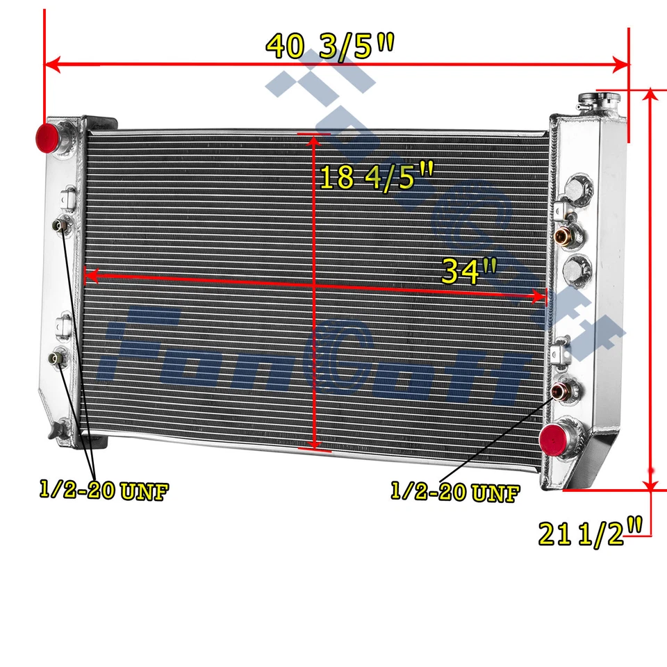 4 Row Radiator For 1982-1991 Chevy C/K C10 C20 C30 G10 G20 GMC C1500 C2500 6.2L - Image 2 of 4