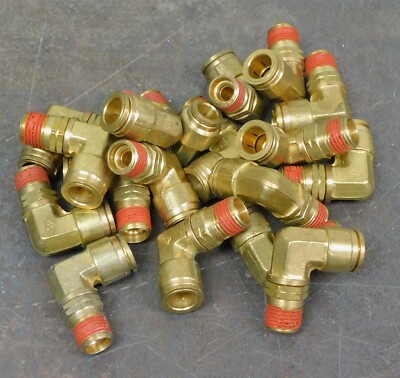 Alkon MAQ69-PS-10x4 Brass Push-In Swivel Elbow 10mm DIA 1/4'' NPT Lot of 18