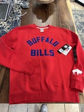 MENS NFL RETRO BUFFALO BILLS CREW NECK SWEATER RED M MEDIUM NWOT