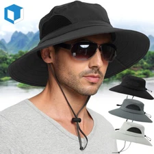 Wide Brim Sun Hat UV Protection Bucket Cap For Hiking Camping Fishing Safari