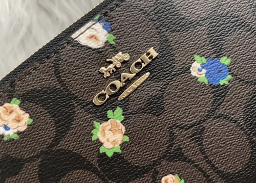 Coach Zip Top Crossbody In Signature Canvas With Vintage Mini Rose Print C7425 - Picture 7 of 12