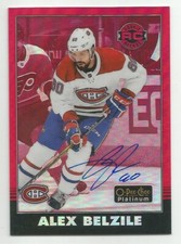 2020-21 OPC Platinum ALEX BELZILE Red Rainbow Retro Auto RC SP #R-96 CANADIENS