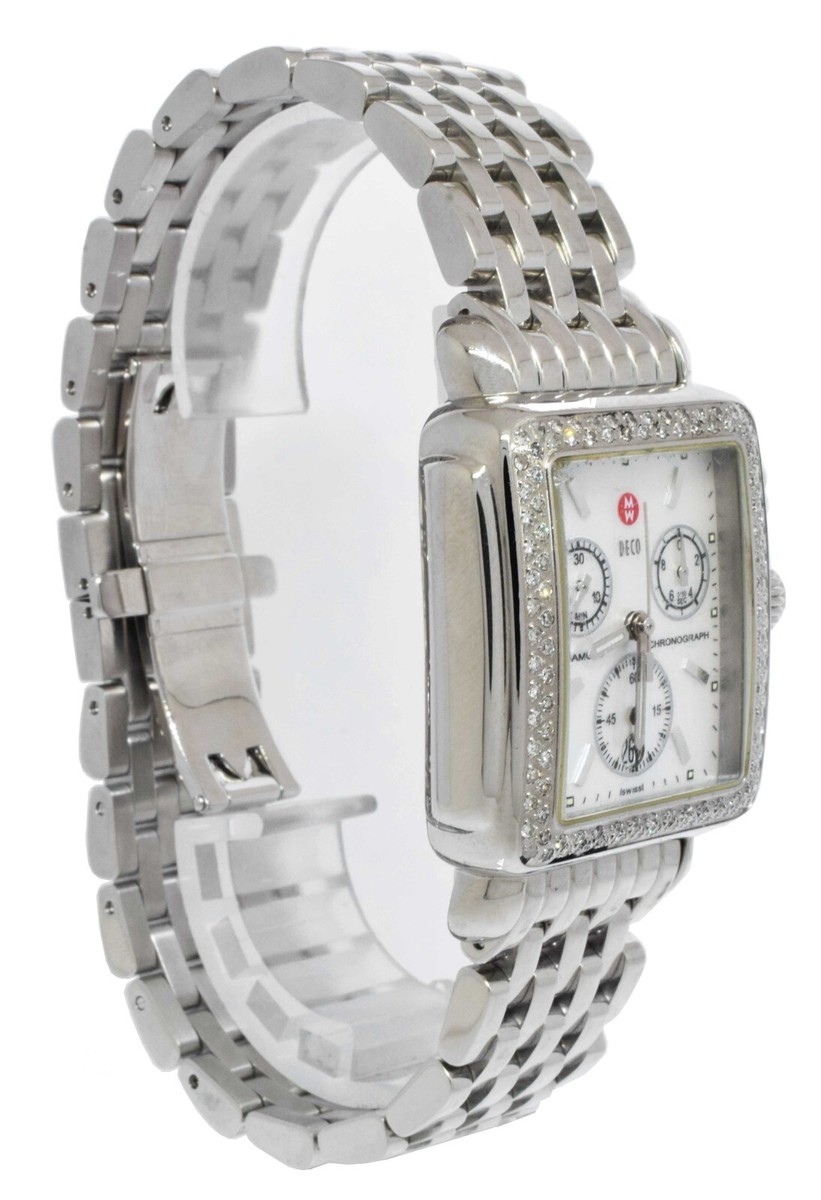 Michele Deco Diamond Chronograph Steel MOP Ladies 33mm  display picture 1