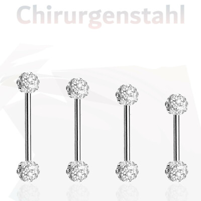Piercing Straß Stab Zunge Nippel Ohr Helix Nippelpiercing Barbell +BLITZVERSAND+