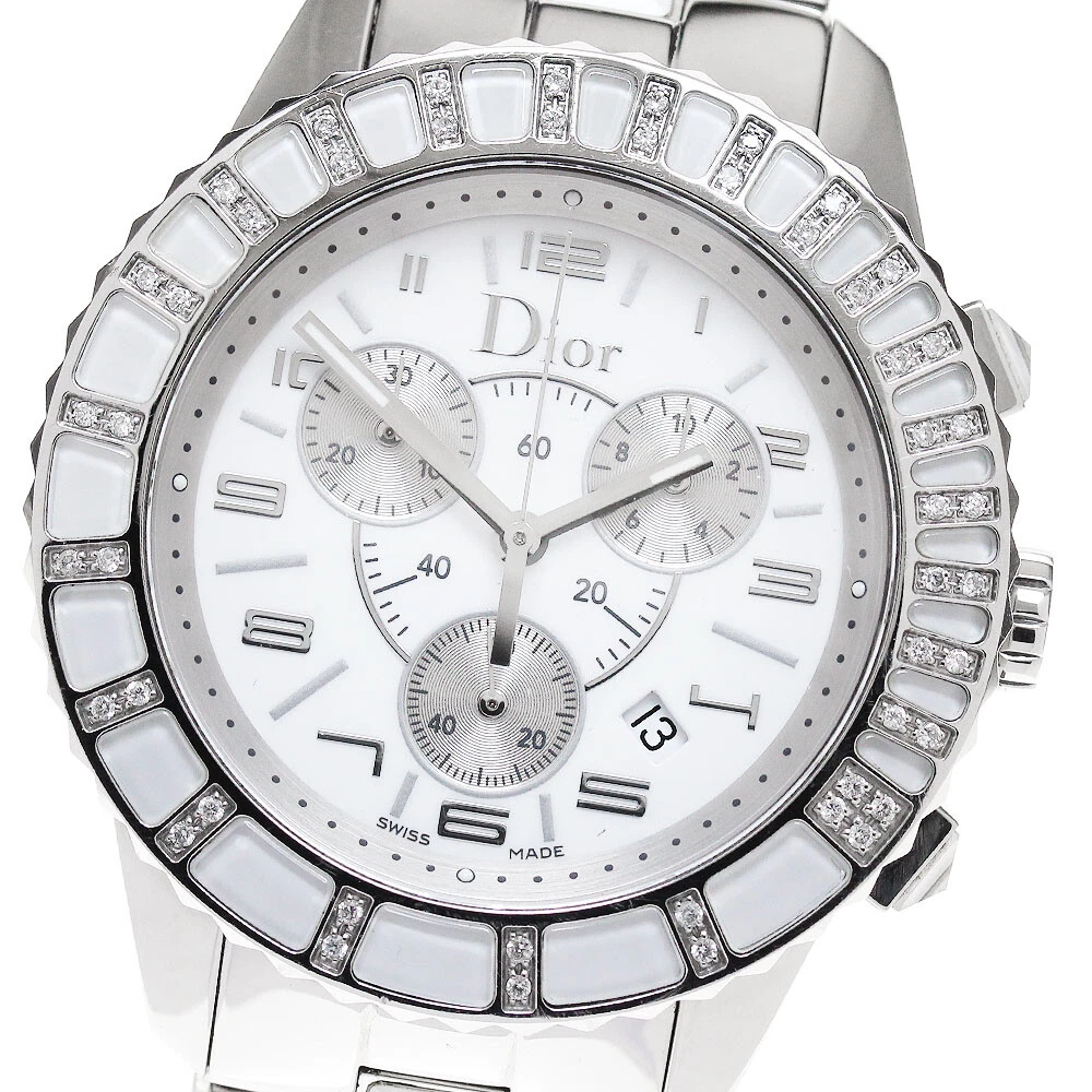 Montre pour homme Dior cristal CD114311 V lunette diamant chronographe quartz_850301