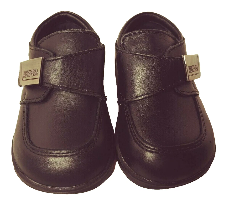 Kenneth Cole Reaction Zapatos Negro Pequeño Flex Niños Cuero Mocasín Niño Pequeño Talla 3M Foto 3 de 4