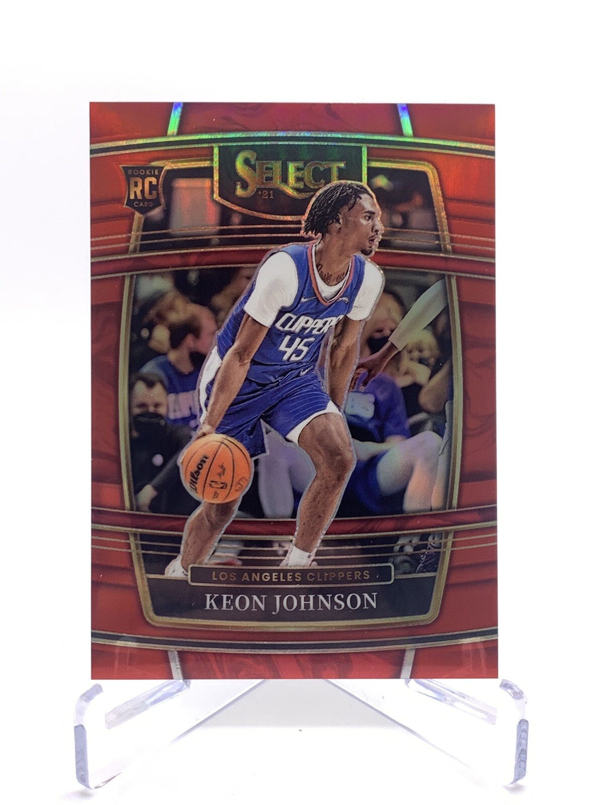 2021-22 Panini Select #40 Keon Johnson /199 Red Prizm RC Rookie Concourse Level