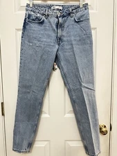 Zara High Waist Jeans Straight Slim Leg Size 6