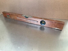 Vintage Stanley No. 0 Bubble 28" Level Cat's Eye Glasses Cherry Wood   #G1