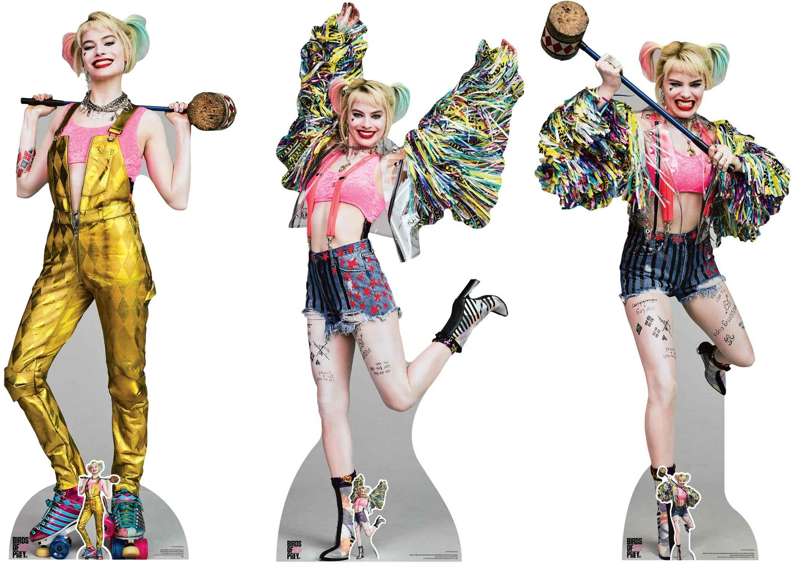 Harley Quinn (Margot Robbie) Birds Of Prey Cardboard Cutout Collection Set of 3