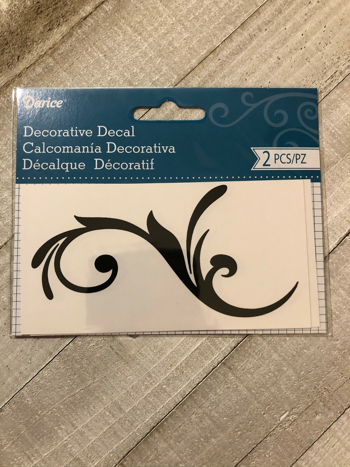 DARICE DECORATIVE DECAL 2 5X5 FLOURISH VINE 2PC