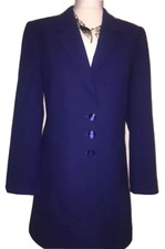 Jacques Vert Womans Uk Size 12 Bnwt Rrp £170 Blue Pure New Wool Blazer Chic ❤️