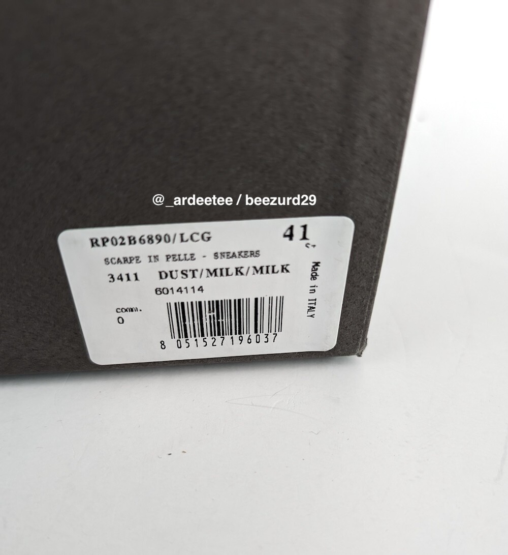 RICK OWENS RARE 1/1 SAMPLE LEATHER RAMONES HIGH SNEAKER (DUST, 41) image 10
