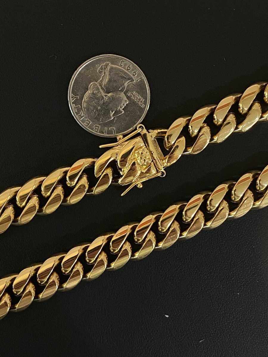 【50cm】【12mm】【18K刻印あり】【Miami Cuban】 12mm Miami Cuban Chain 18k Gold | 6 ICE, LLC
