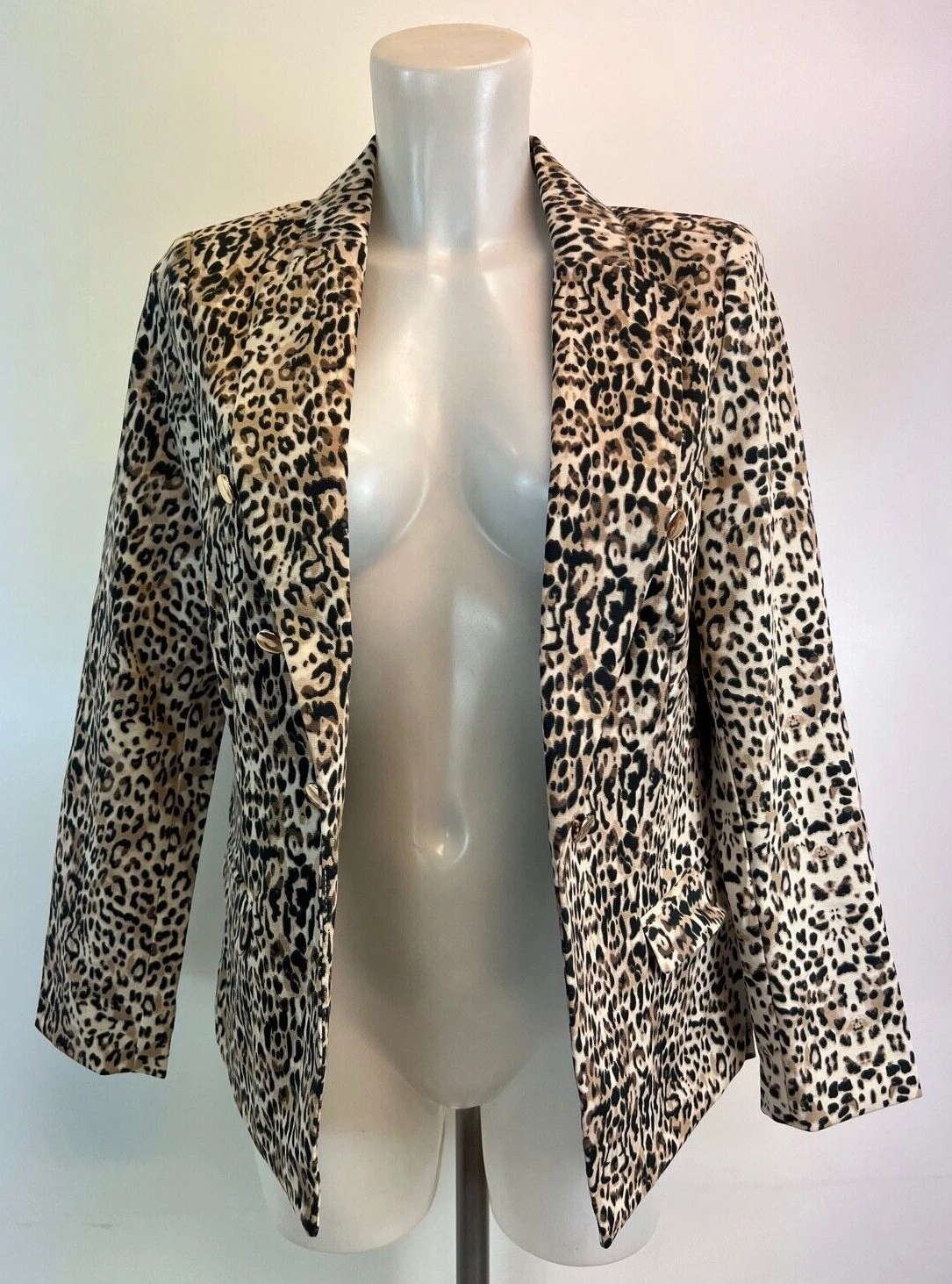 Ladies New Ex Rockmans Animal Print Open Style Blazer 8 10 12 14 16 18