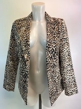 Ladies New Ex Rockmans  Animal Print  Open Style Blazer 8 10  12  14 16 18