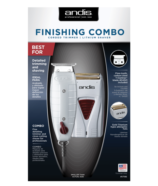 Andis 17195 Finishing Combo - T-Outliner & Pro-Foil Lithium Shaver Set