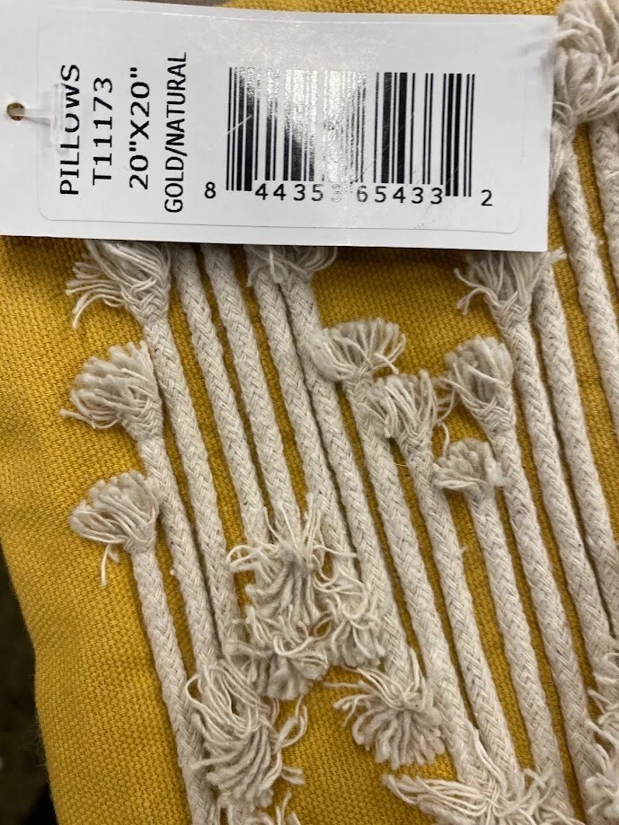 Rizzy Home 20" x 20" Gold/Natural Euro Pillow Case cover- NWT - Image 3 of 4