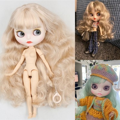 Blythe Doll w/ Eye 4 Colors Cute Matte Face Joint Nude Body Dolls 1/6 30cm
