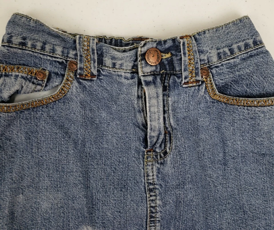 Falda vaquera Jordache bordada envejecida lavado claro niñas talla 10 Foto 3 de 4