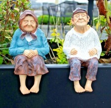 Garden Ornaments Grandfather Grandmother Statues Old People Papa Nana Figures