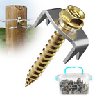 50 Pcs Wire Fence Staples w/ Wire Fixer, Reusable Fence Fasteners for Softwoods