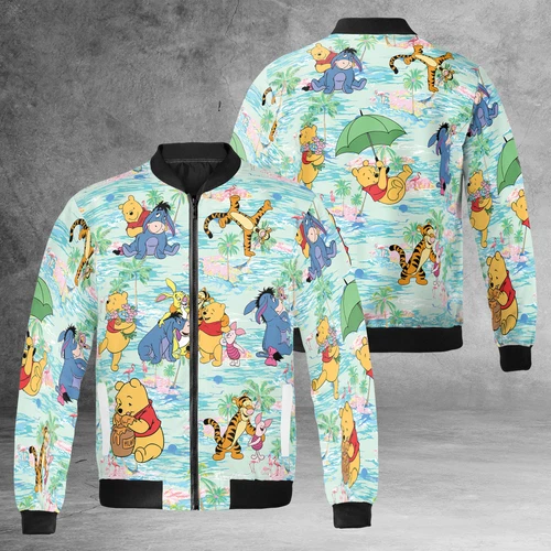 Winnie The Pooh Friends Enjoy Summer Holiday Tropical Palm Tree Jacket