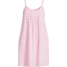 Joyspun Women's Cotton Blend Pleated Sleep Chemise with Pockets, Small (4-6)