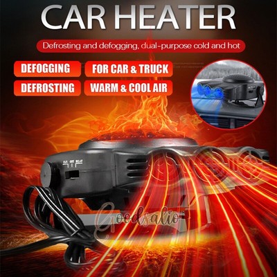 3-Hole 2-in-1 Electric Car Heater Portable Car Heating Defroster and Defogger US