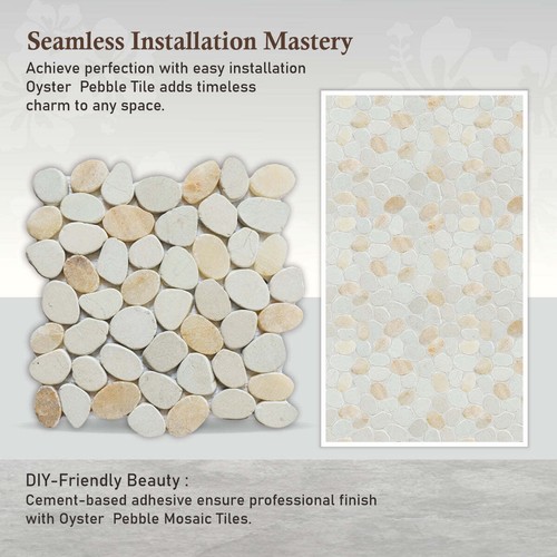 Oyster Sliced Pebble Mosaic Wall & Floor Tile ($ 10.31 per Sqft) - Picture 8 of 10