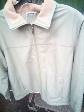 Lovely Ewm Vintage Ladies Country Rose Green Coat With Beige Lining Size 14/16