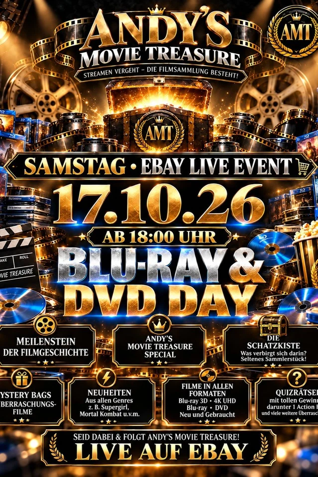 🎬 Andy’s Movie Treasure LIVE 17.10.16. Event Filme ab 1 €, Serien & schätz