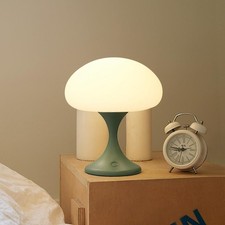 Mushroom Lamp, 5W LED Cordless Rechargeable Table Lamp with Glass S... Fast Ship