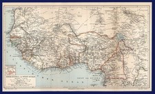 Westafrika - Landkarte anno 1895 - Guinea Liberia Benin Ghana Nigeria Kamerun