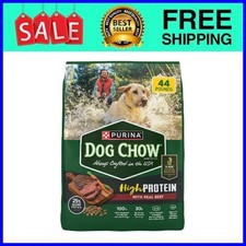 Purina Dog Chow High Protein Dry Dog Food Recipe with Real Beef, 44 lb Bag