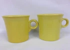 Vintage Fiesta Fiestaware O Ring Handle Coffee Mugs Cups HLC USA Yellow Lot of 2