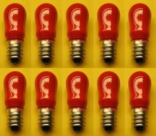 CEC  #6S6CR/120V (Red) Bulbs, 120 V, 6 W, E12 Base, S-6 shape (Box of 10)