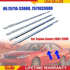 New 4pcs Chrome Door Belt Molding For 2002-2006 Toyota Camry Front Rear New 4pcs Chrome Door Belt Molding For 2002-2006 Toyota Camry Front Rear