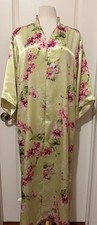 Oscar De La Renta Vintage Floral/ Green Long 3/4 Sleeves Robe Sz M Classy