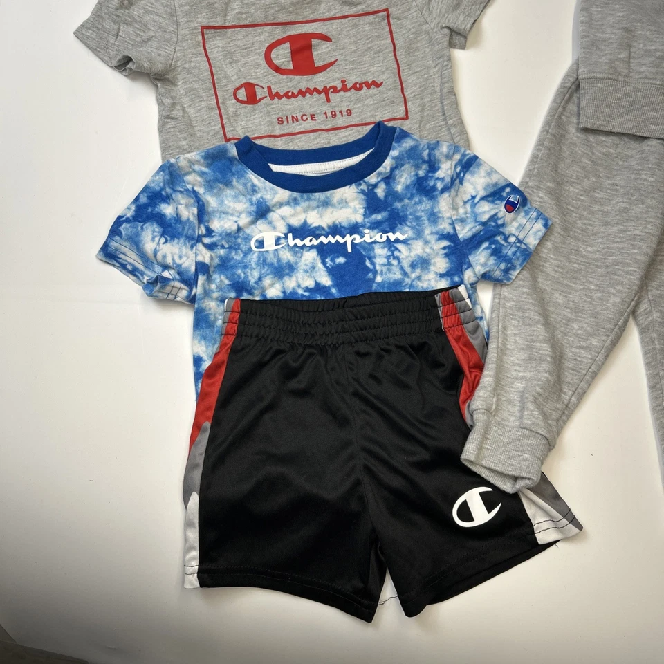 Champion Niños Ropa Lote 5 piezas Niños Camisas Pantalones Cortos Sudadera Paquete Talla 2T-12 Foto 4 de 4