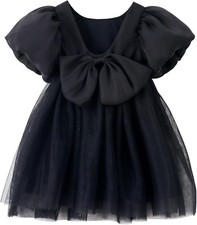 Toddler Girl Tutu Dress Puff Sleeve Backless Twirly Flared Birthday Party 18-24M