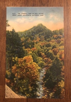The Chimney Tops In Fall Attire. Great Smoky Mountain National Park (WP18)