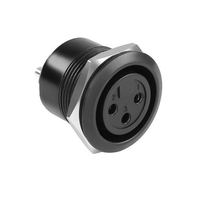 XLR Threaded Fixed Mount Adapter 3Pin XLR Female to Solder Terminal Round Con...