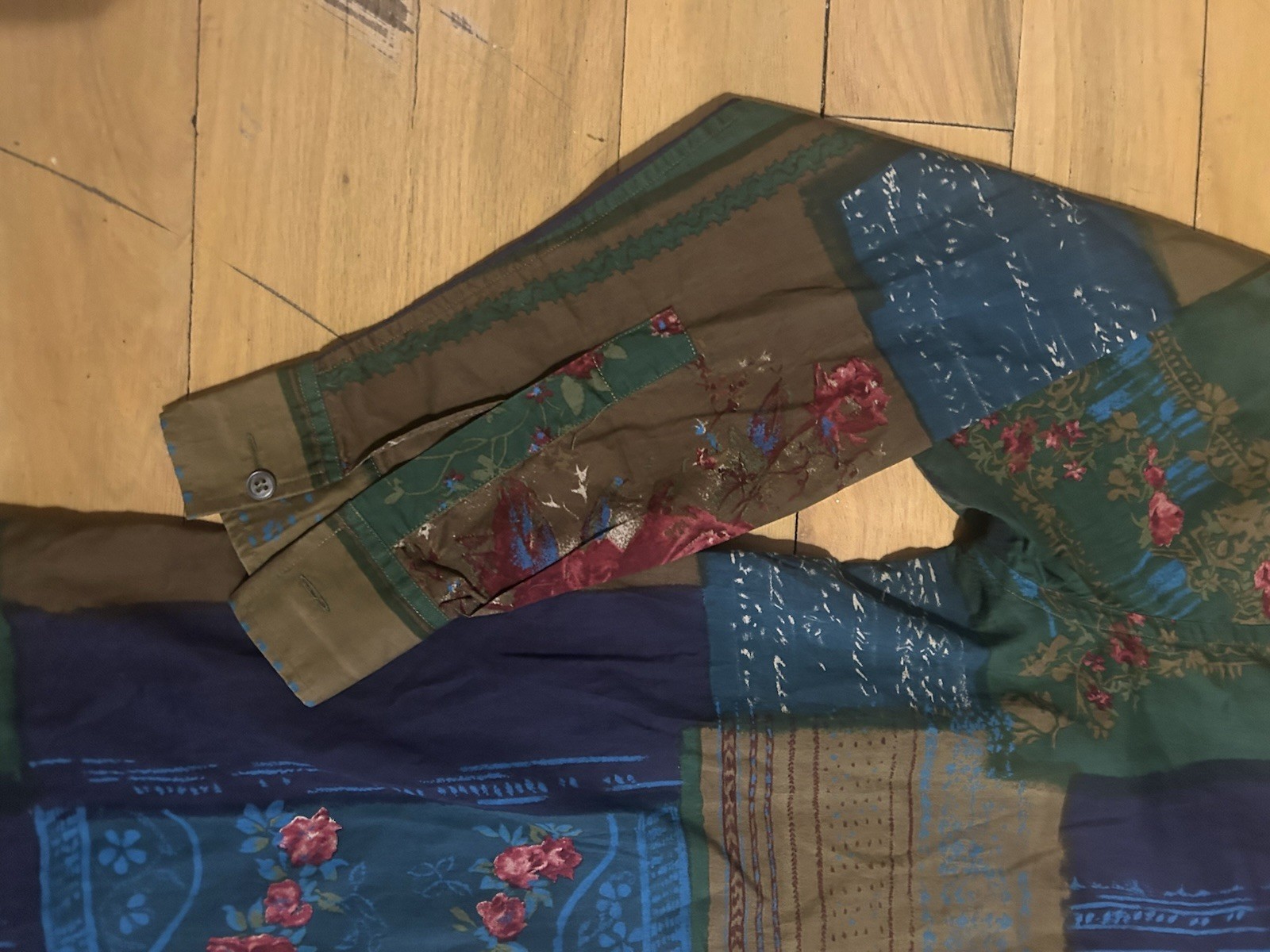 Paul Smith Patchwork Print Multicolor Cotton Long… - image 2