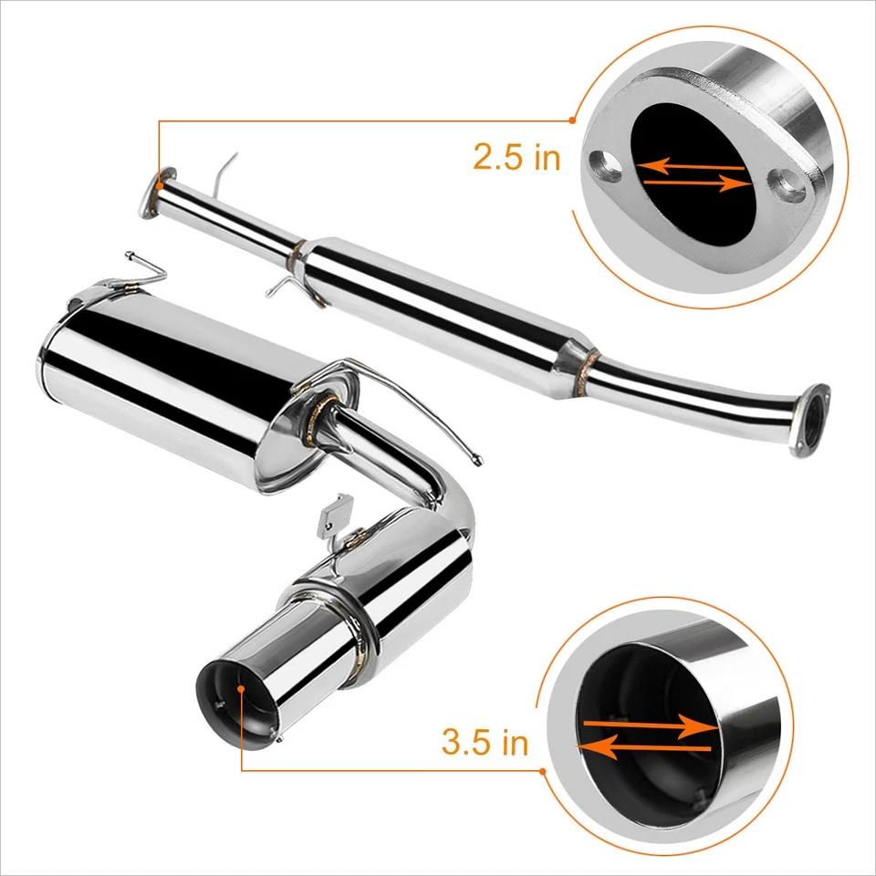 Sistema de escape Catback silenciador punta 3,5" para Mazda Miata MX-5 NA 90-97 NA 1,6/1,8 L Foto 3 de 4