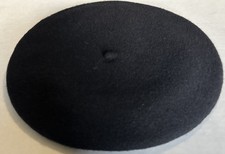 Vtg PRT Ultrabasque 100 Wool Beret Hat Tam Made in Czech Republic Black