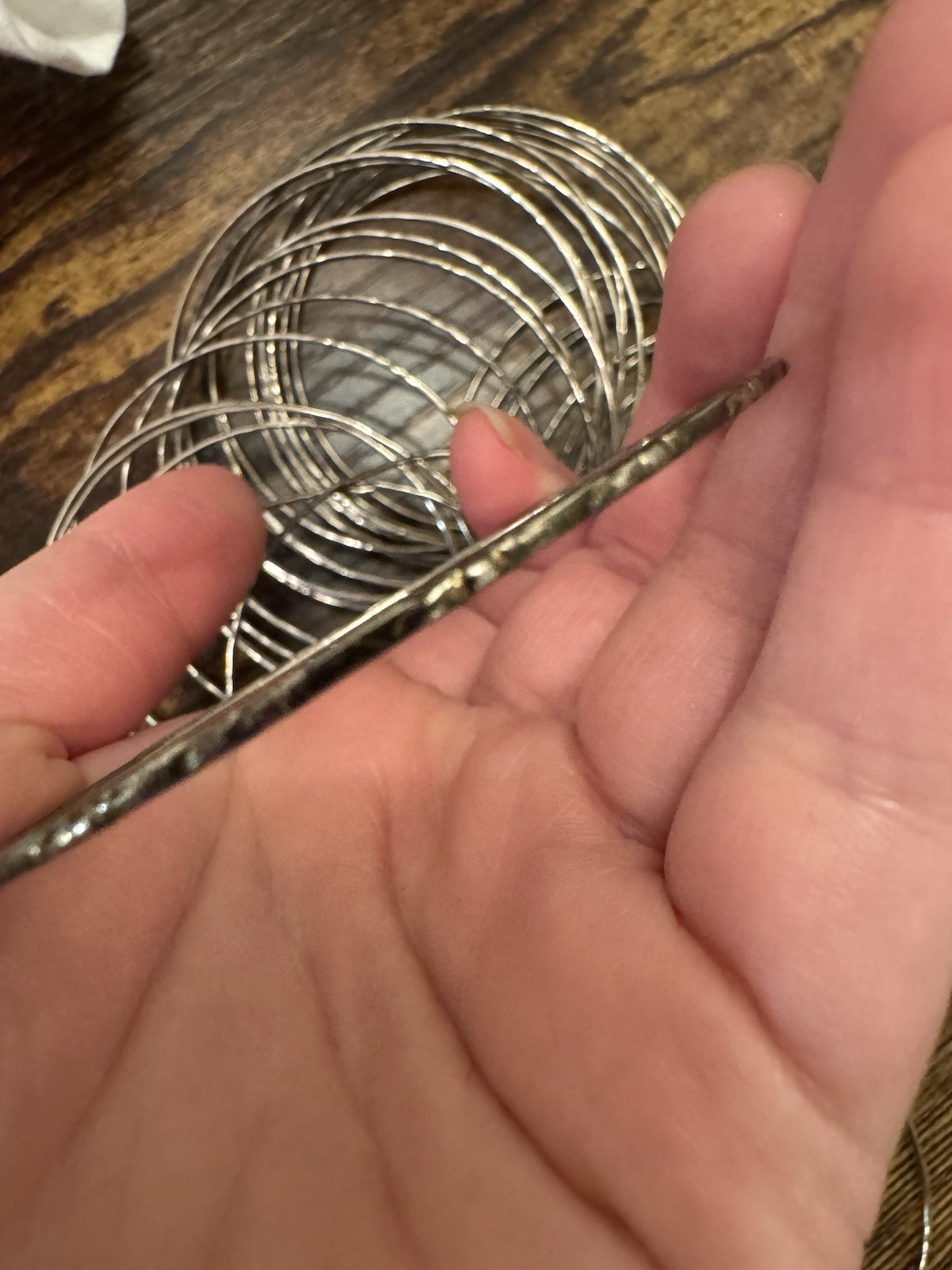 Lot of Thin Silver-Tone Stackable Bangle Bracelet… - image 4