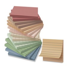 16 Pack Lined Sticky Notes 3x3 in Ruled Stickies,Vintage Colors