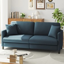 Modern Teddy Boucle 3-Seater Sofa with Pillows – Mid-Century Style, 3 Colours